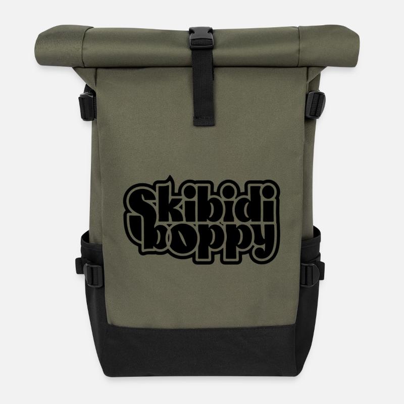 Skibidi Boppy - Roll Top Backpack - olive/black