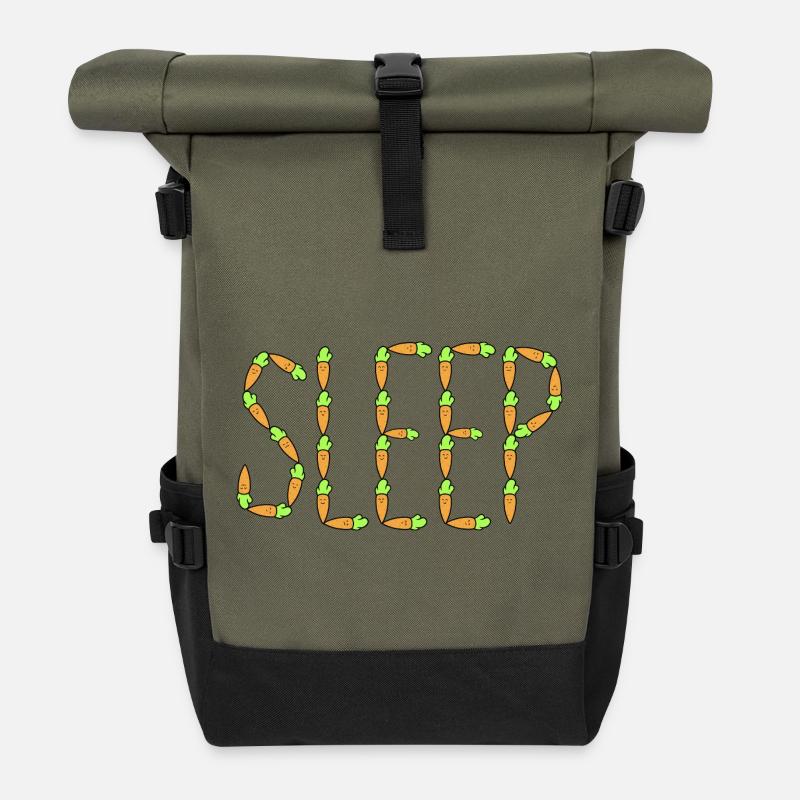 Karottenschlaf - Rolltop Rucksack - Olive/Schwarz