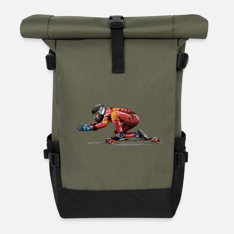 Longboard - Roll Top Backpack - olive/black