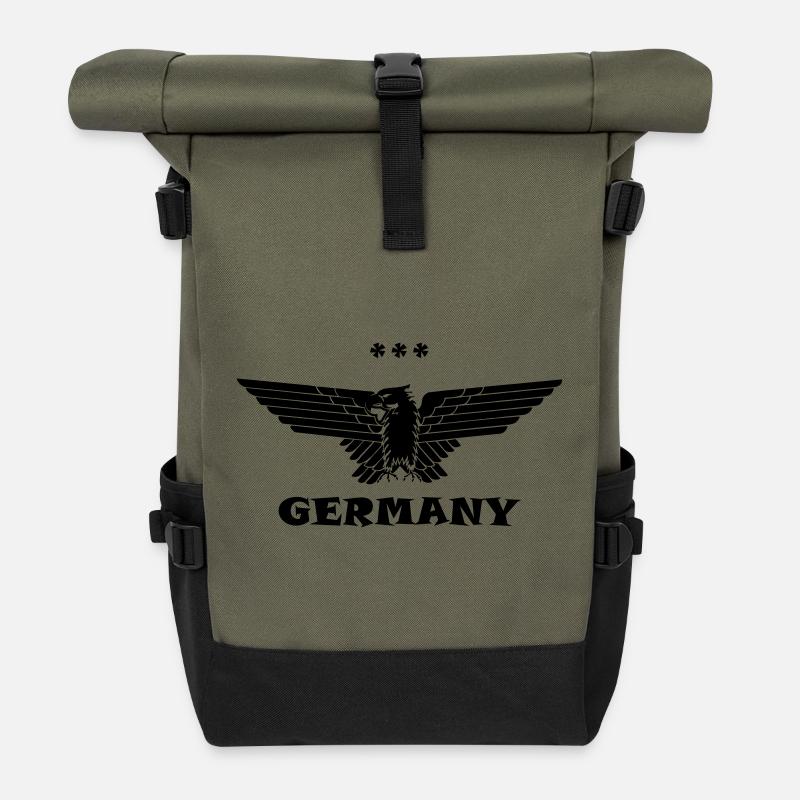 Allemagne Eagle Allemagne noir - Sac à dos roll top - olive/noir