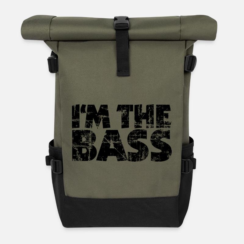 I'm the Bass Vintage Black (EU) - Roll Top Backpack - olive/black