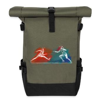 Fencing - Roll Top Backpack - olive/black - Front