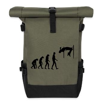 Hochsprung Hochspringer Sport Sportler Spieler - Rolltop Rucksack - Olive/Schwarz - Vorne