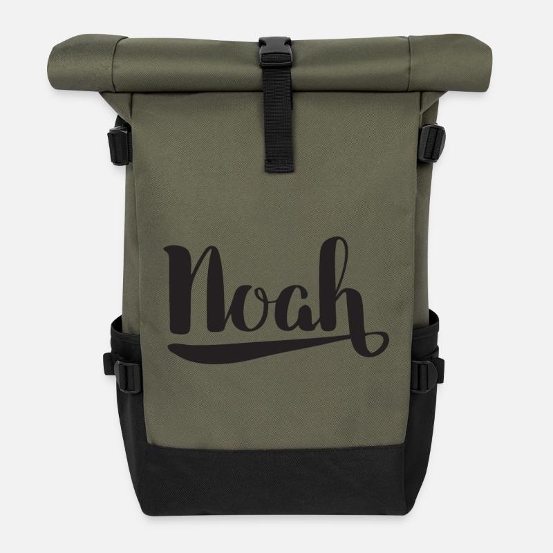 Kreativer Noah-Archetyp mit Wasser-Design - Rolltop Rucksack - Olive/Schwarz