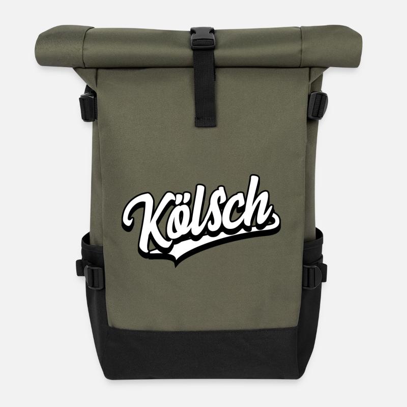 Kölsch - Köln - Rolltop Rucksack - Olive/Schwarz