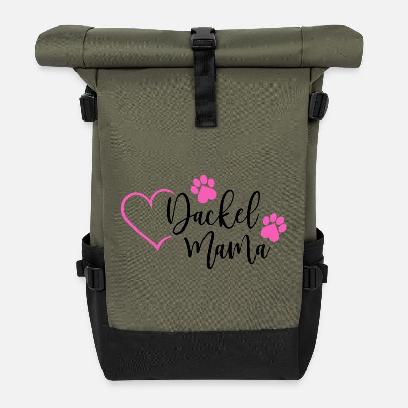 Dackelmama - Rolltop Rucksack - Olive/Schwarz