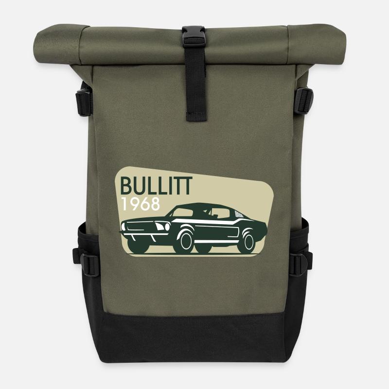 Oldtimer 1968 Auto Retro - Rolltop Rucksack - Olive/Schwarz