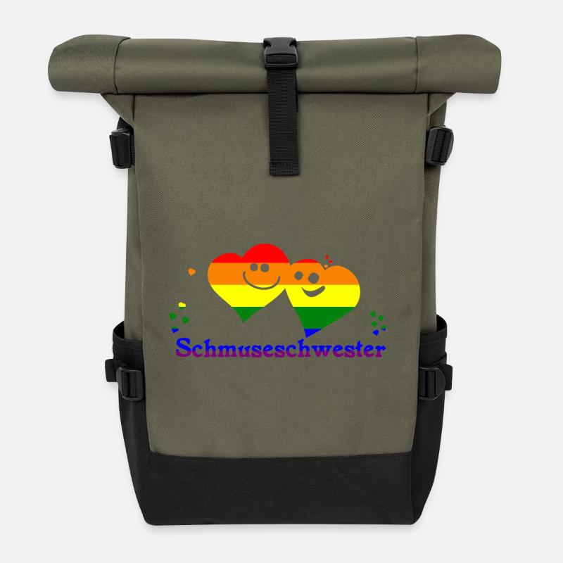 Schmuseschwester - Rolltop Rucksack - Olive/Schwarz