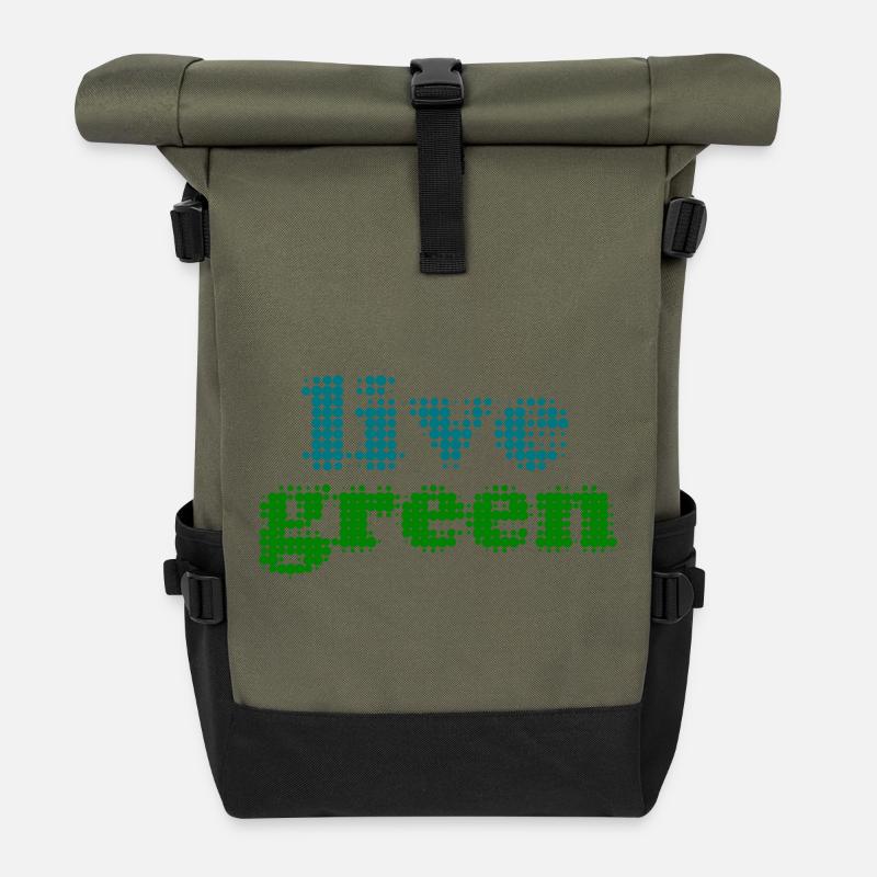 Live Green - Roll Top Backpack - olive/black