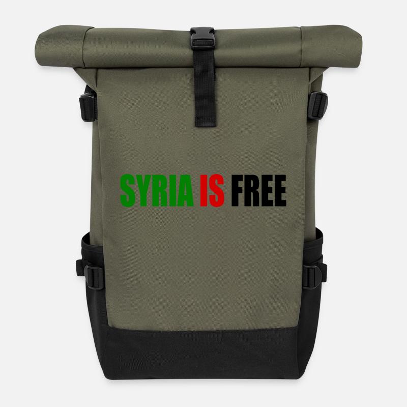 syrien - syria is free - Rolltop Rucksack - Olive/Schwarz