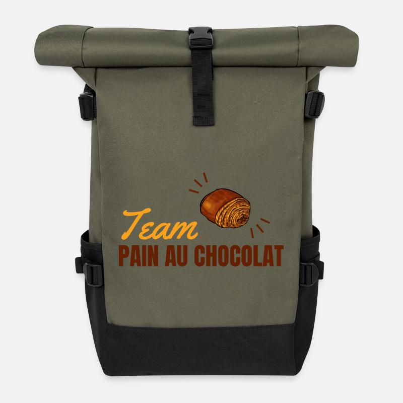 Team Pain Au Chocolat - Roll Top Backpack - olive/black