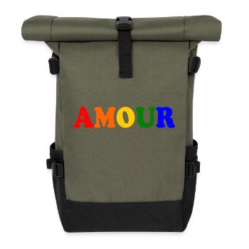 Amour - Roll Top Backpack - olive/black - Front