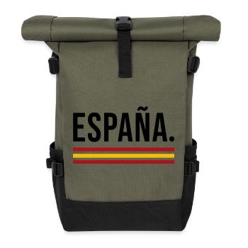 España – Urban Streetwear Shirt - Rolltop Rucksack - Olive/Schwarz - Vorne