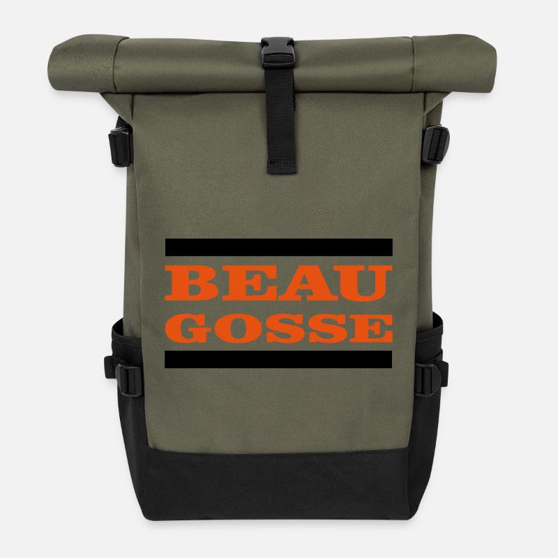 Handsome - Roll Top Backpack - olive/black
