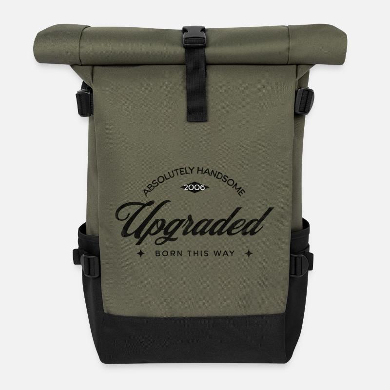 Birthday Vintage 2006 - Upgraded 20 - Roll Top Backpack - olive/black