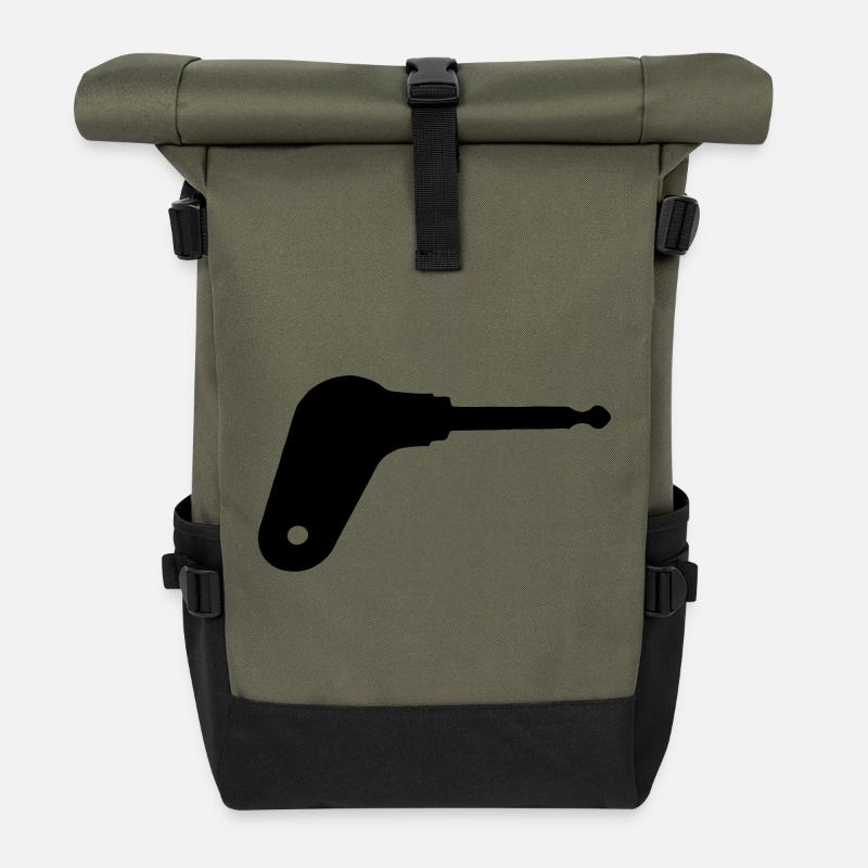 Oldtimer Trecker Zündschlüssel - Rolltop Rucksack - Olive/Schwarz