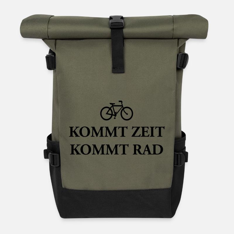 Kommt Zeit Rad - Rolltop Rucksack - Olive/Schwarz