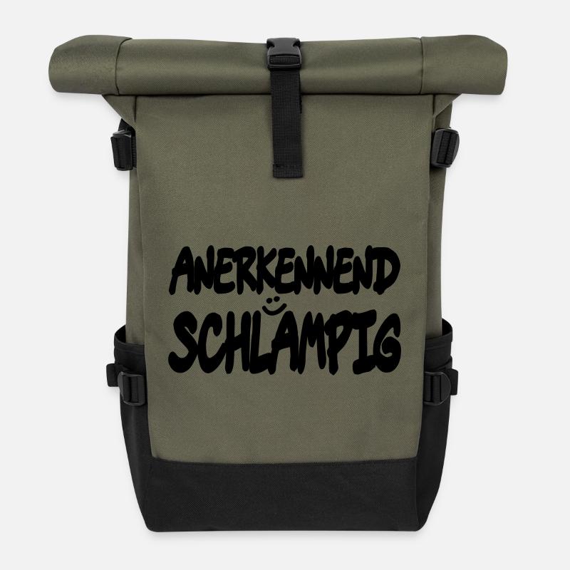 anerkennend schlampig - Rolltop Rucksack - Olive/Schwarz