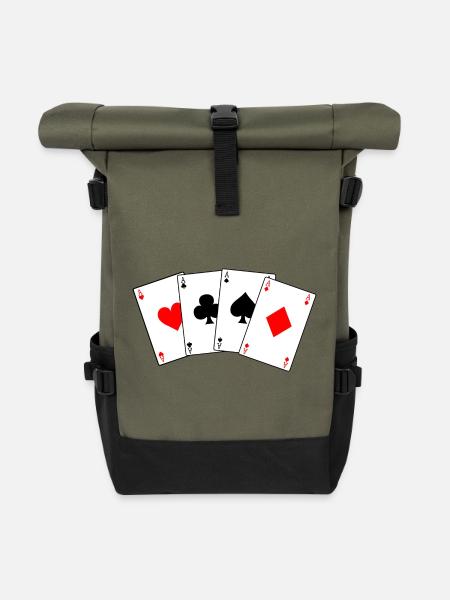 Vier - Rolltop Rucksack - Olive/Schwarz