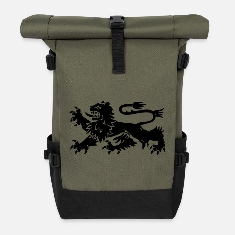 löwe - Rolltop Rucksack - Olive/Schwarz