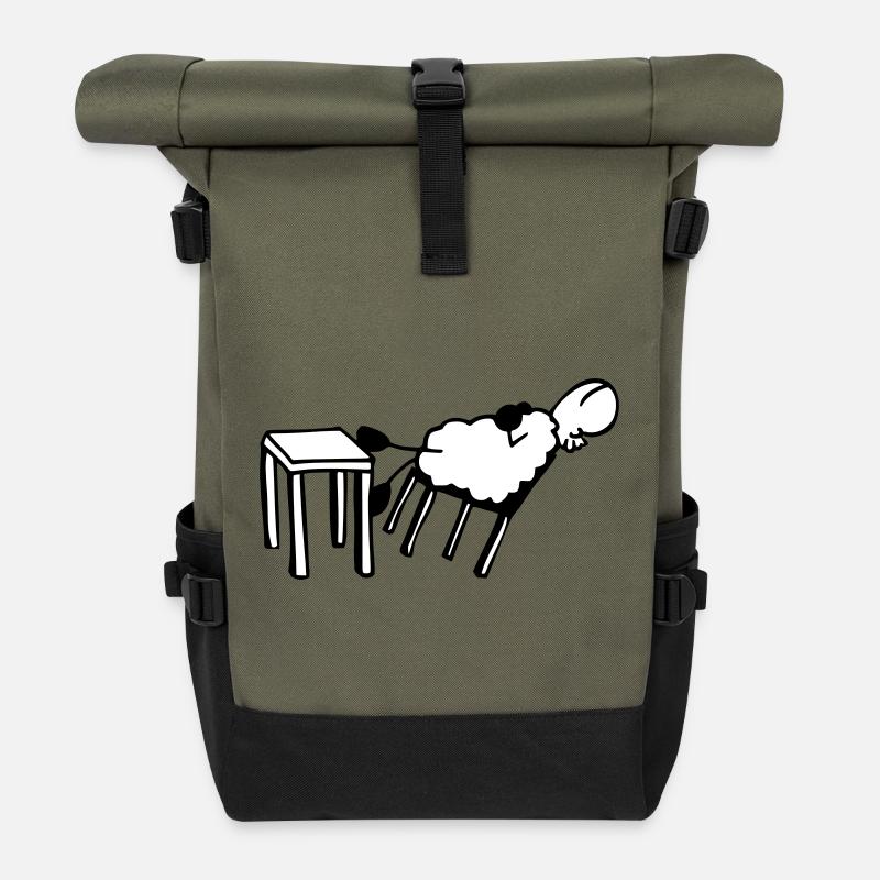Schlafschaf - Rolltop Rucksack - Olive/Schwarz