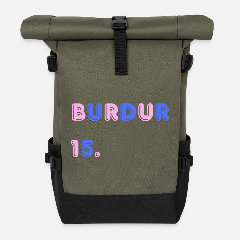 Burdur - Sac à dos roll top - olive/noir