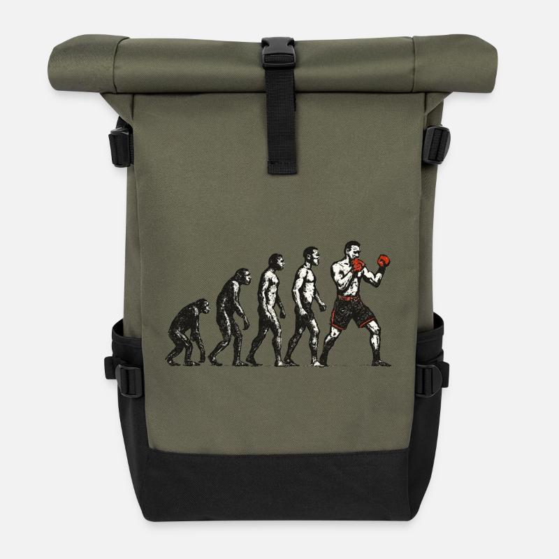 Evolution zum MMA Fighter im Grunge Style - Rolltop Rucksack - Olive/Schwarz