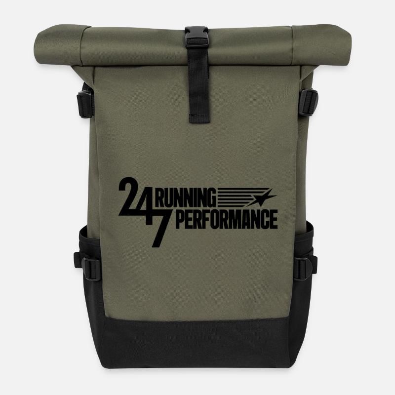 247 running performance - Rolltop Rucksack - Olive/Schwarz