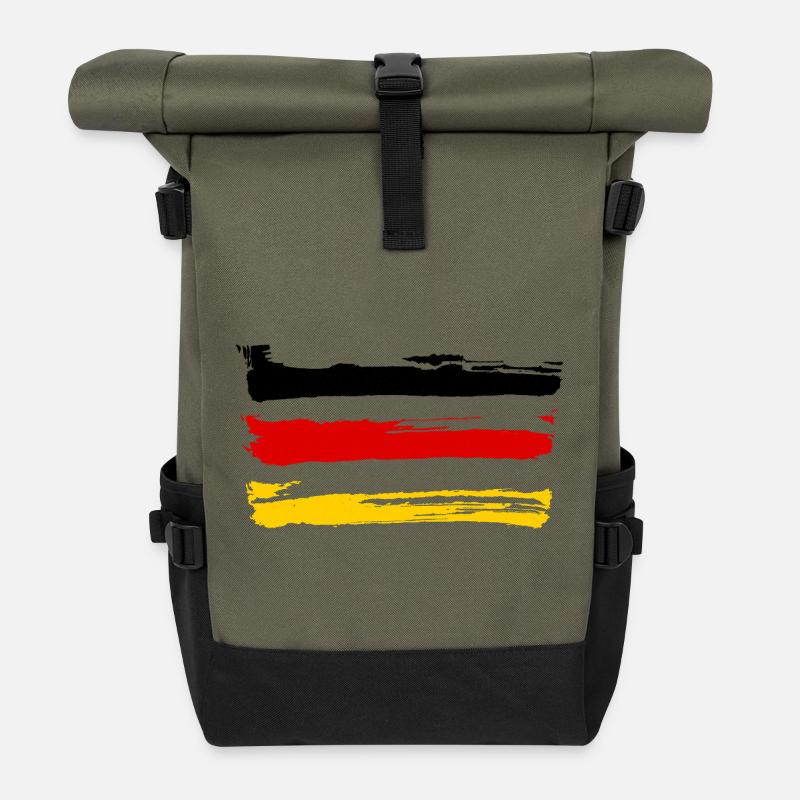 Deutschland  - Rolltop Rucksack - Olive/Schwarz