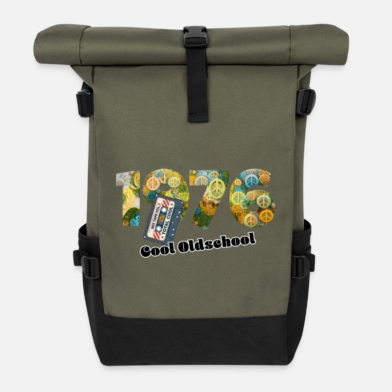 1976 Vintage Retro – Cassette – Cool Olds - Sac à dos roll top - olive/noir