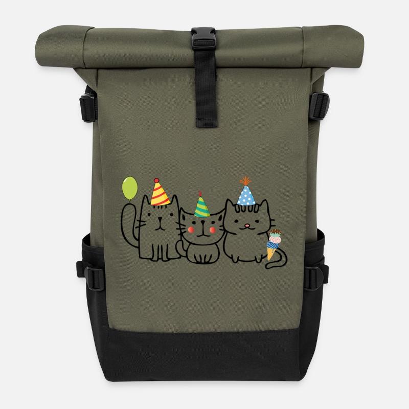 Geburtstag  - Rolltop Rucksack - Olive/Schwarz
