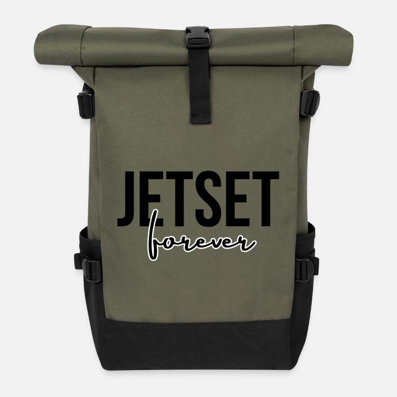 JETSET FOREVER - Rolltop Rucksack - Olive/Schwarz