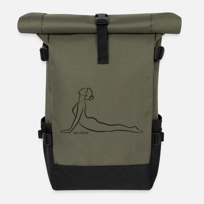 SOUL CONTOUR - Bhujangasana - Roll Top Backpack - olive/black