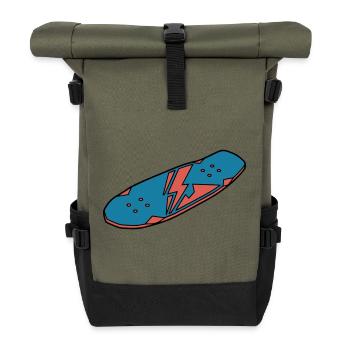 Skateboard Deck Urban Street - Roll Top Backpack - olive/black - Front