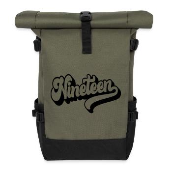Nineteen 19th Birthday Boys Girls 19 Years Old - Roll Top Backpack - olive/black - Front