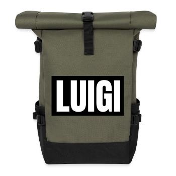 LOUIS - Sac à dos roll top - olive/noir - Devant