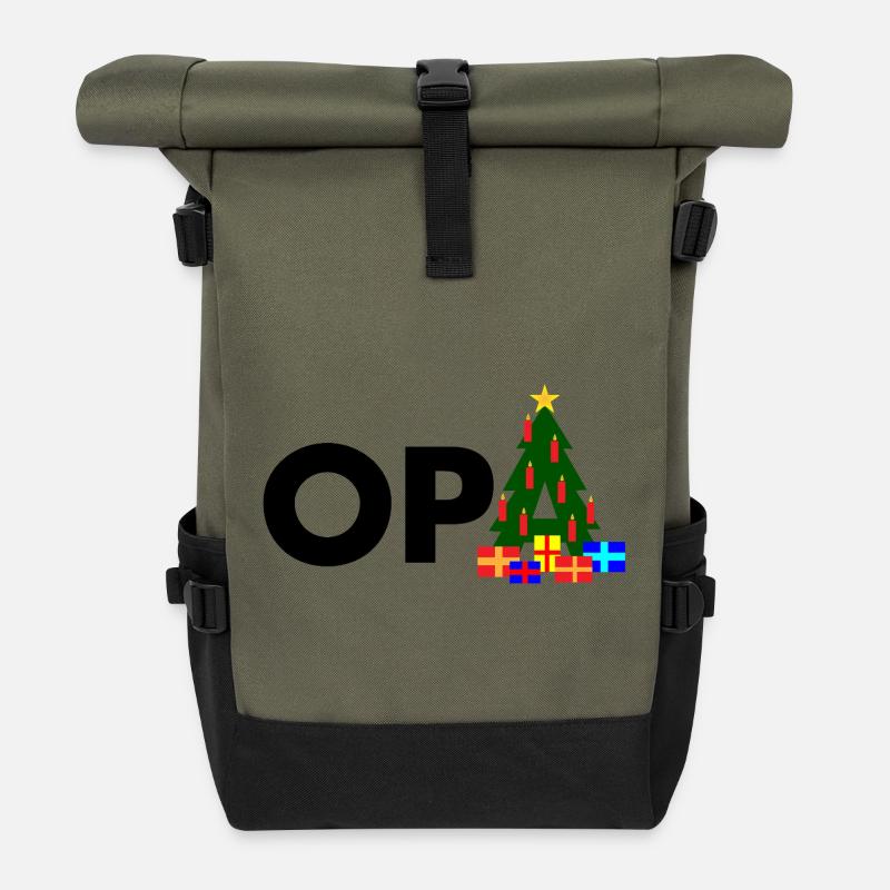 Opa Weihnachtsbaum - Rolltop Rucksack - Olive/Schwarz