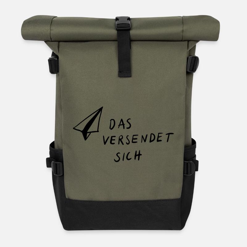 Ceci est envoyé - Sac à dos roll top - olive/noir