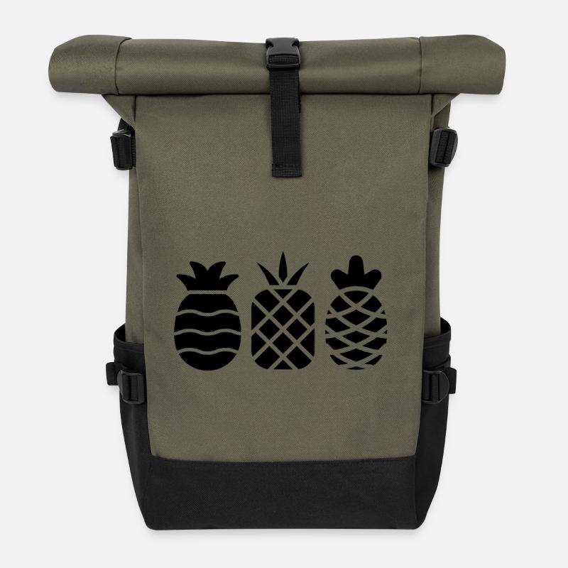 Pineapple without frills - Roll Top Backpack - olive/black