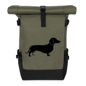 Silhouette du teckel - Sac à dos roll top - olive/noir - Devant