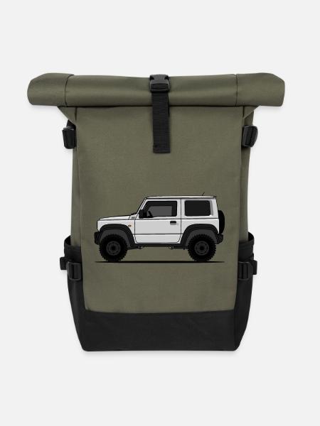Jimny Weiß - Rolltop Rucksack - Olive/Schwarz