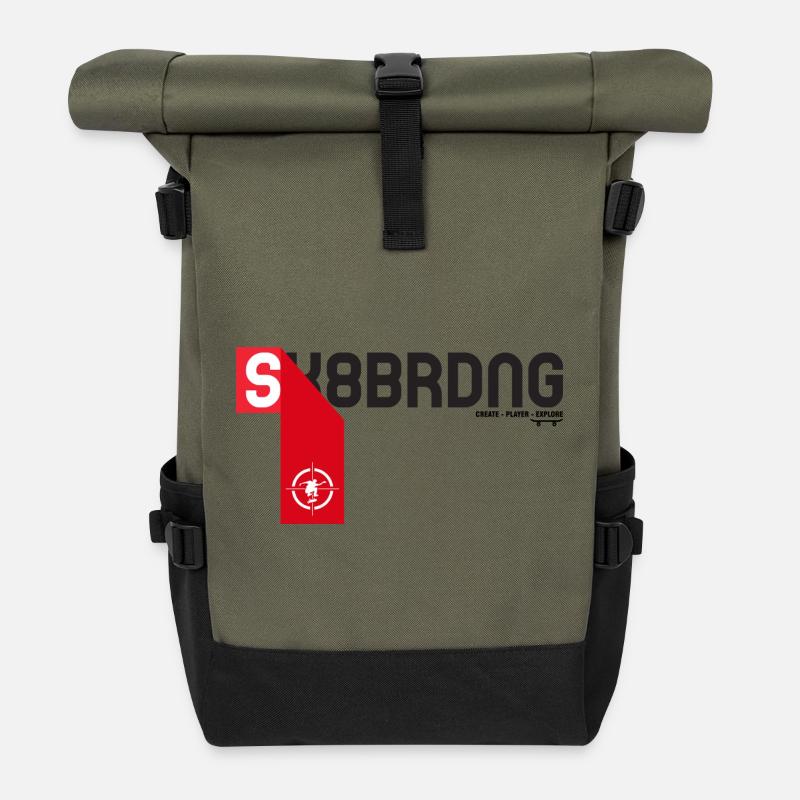 Skateboarding - Roll Top Backpack - olive/black