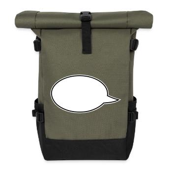 Speech Bubbles Comic Links - Roll Top Backpack - olive/black - Front
