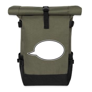 Speech bubble comic right - Roll Top Backpack - olive/black - Front