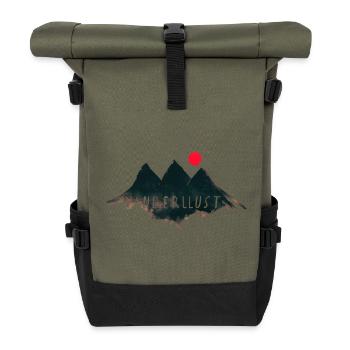 Urban Mountain - Nature Vibes by Free Art - Roll Top Backpack - olive/black - Front