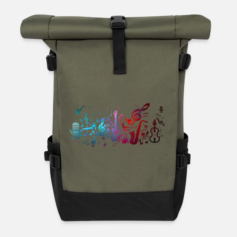 Musik - Rolltop Rucksack - Olive/Schwarz