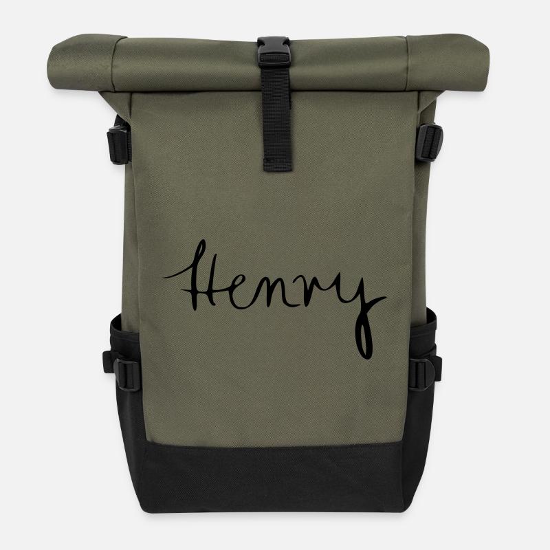 Henry - Rolltop Rucksack - Olive/Schwarz