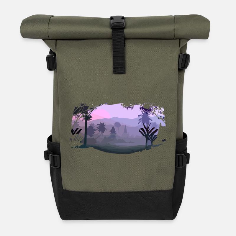 Paysage - Sac à dos roll top - olive/noir