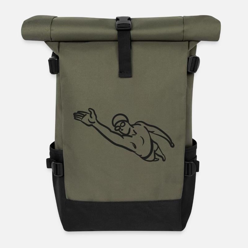 Schwimmer - Rolltop Rucksack - Olive/Schwarz