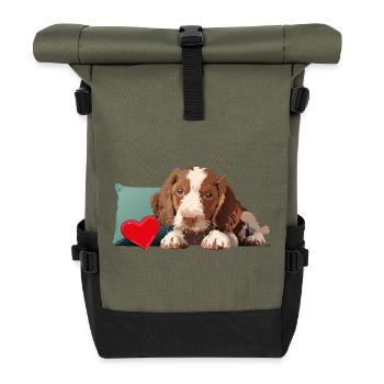 Puppy - Pepe our little dog - Roll Top Backpack - olive/black - Front